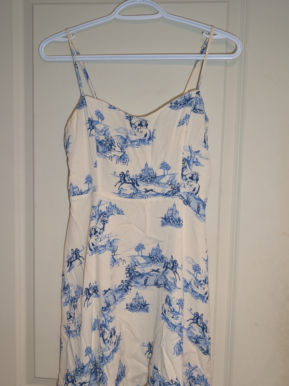 Sunday Best Aritzia Cream and Blue Dress